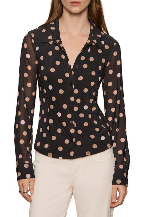 Mesh Button-Down Shirt (Petite)