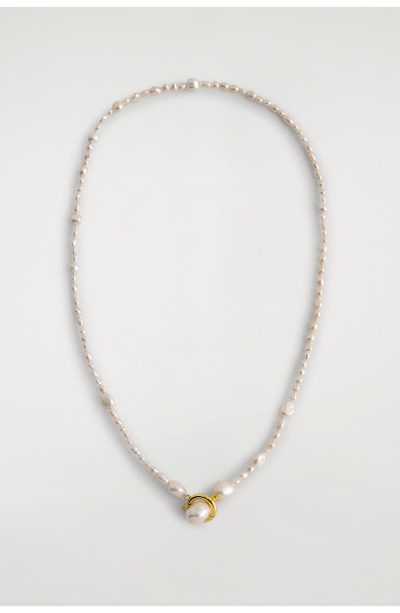 COS Irregular Freshwater Pearl Necklace, Main, color, Pearl / Gold