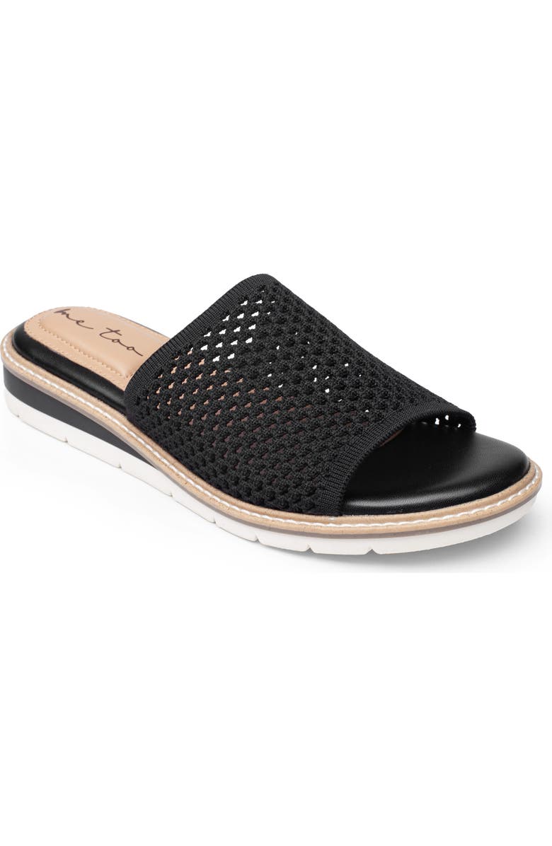 Me Too Aaryn Slide Sandal, Main, color, Black Mesh