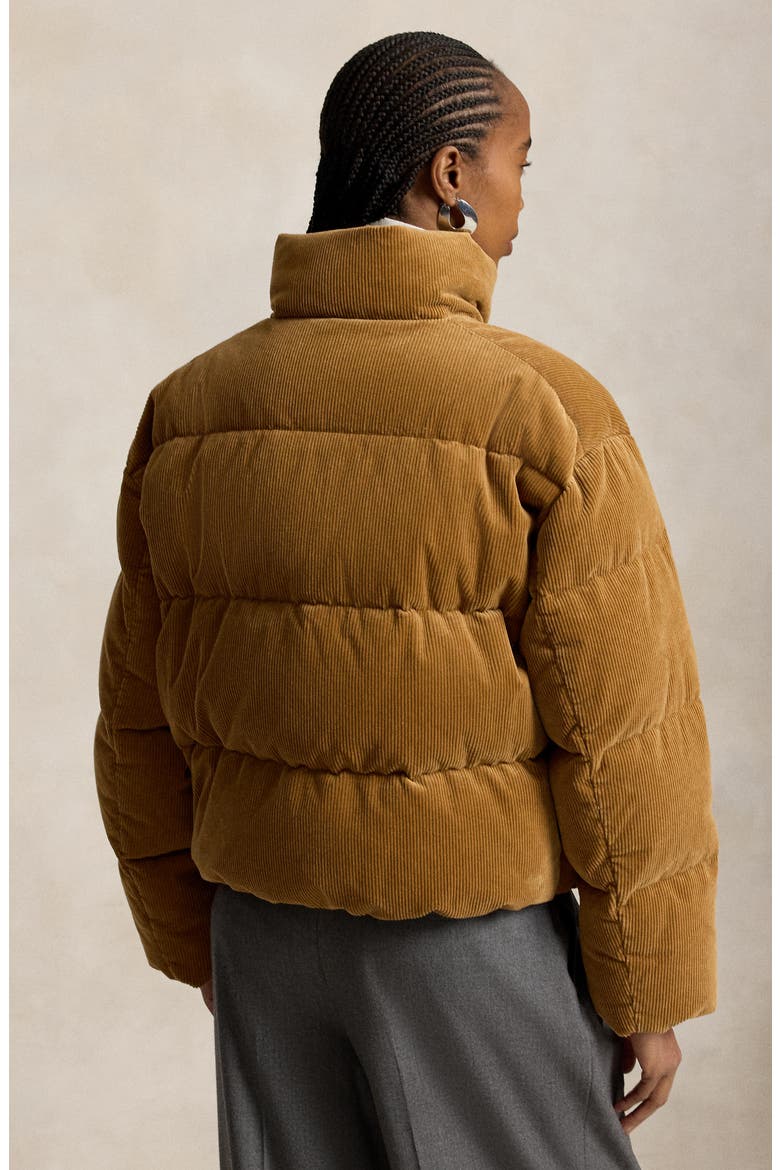 Down Corduroy Puffer Jacket, Alternate, color, TAN