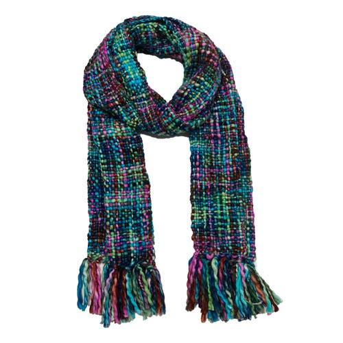 Feelgoodz Artisan Woven Stella 100% Recycled Acrylic Multi Colored Winter Scarf In Multi