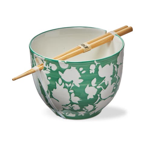 Eden Noodle Bowl S/2 Sage Stoneware Everyday
