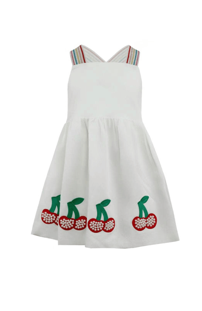 Lola + The Boys Sweet Cherry Summer Dress, Main, color, White