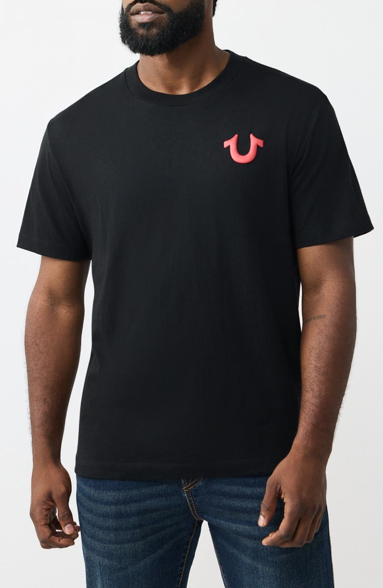 True Religion Retro Logo T-Shirt, Main, color, Jet Black