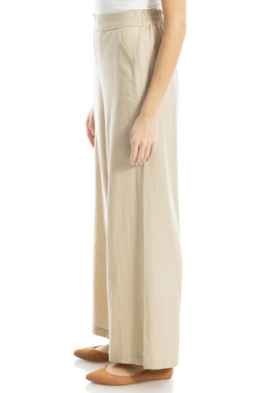 Max Studio Stripe High Waist Linen & Cotton Pants