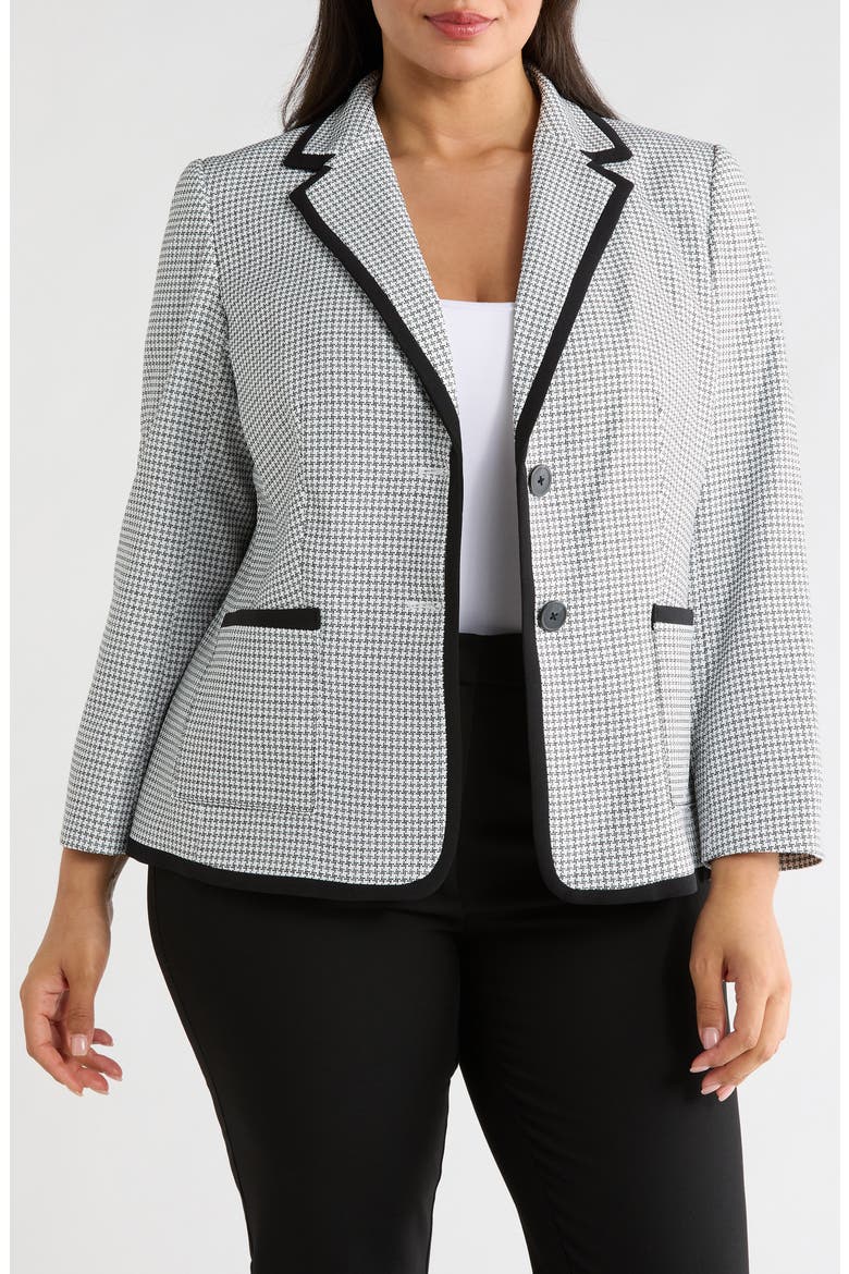 Framing Two-Button Jacket, Main, color, LILY WHITE/ BLK