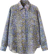 MANGO Semi-Sheer Printed Shirt