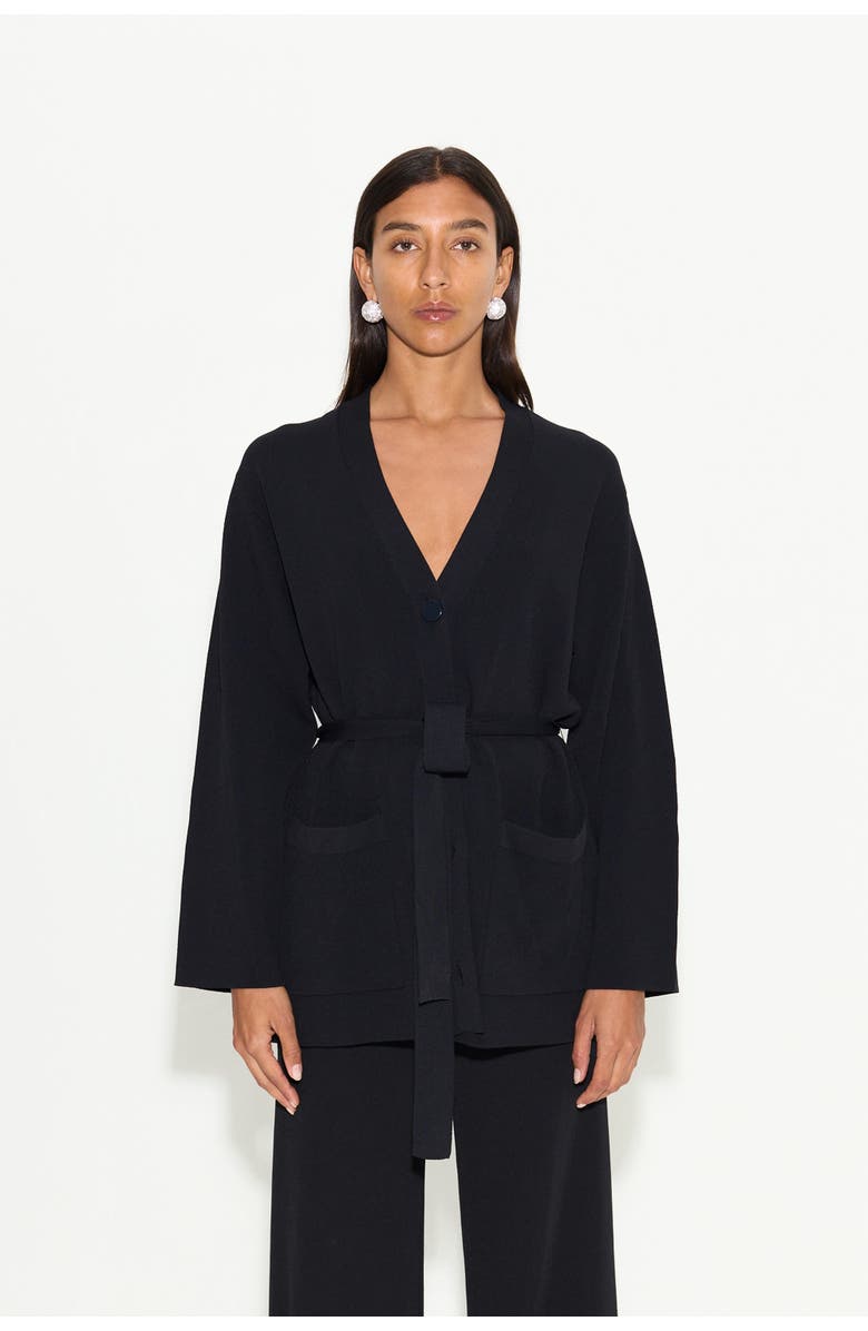 SIMONMILLER Max Belted Knit Cardigan, Main, color, Black