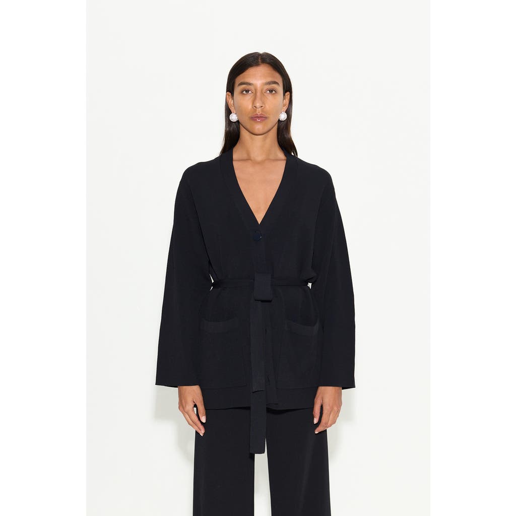 Simonmiller Max Belted Knit Cardigan In Black