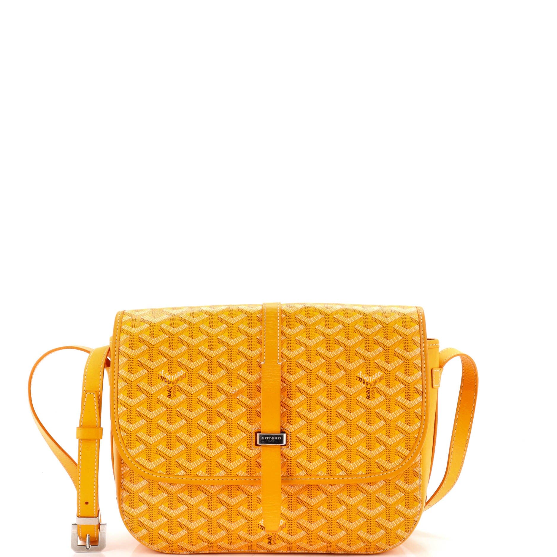 Pre-Owned Goyard Belvedere II Messenger Bag Coated Canvas MM, Main, color, Yellow
