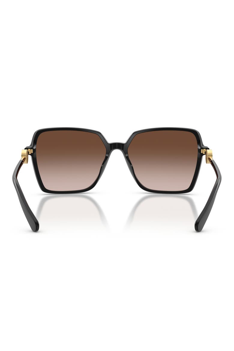 58mm Square Sunglasses, Alternate, color, BLACK / BROWN GRADIENT