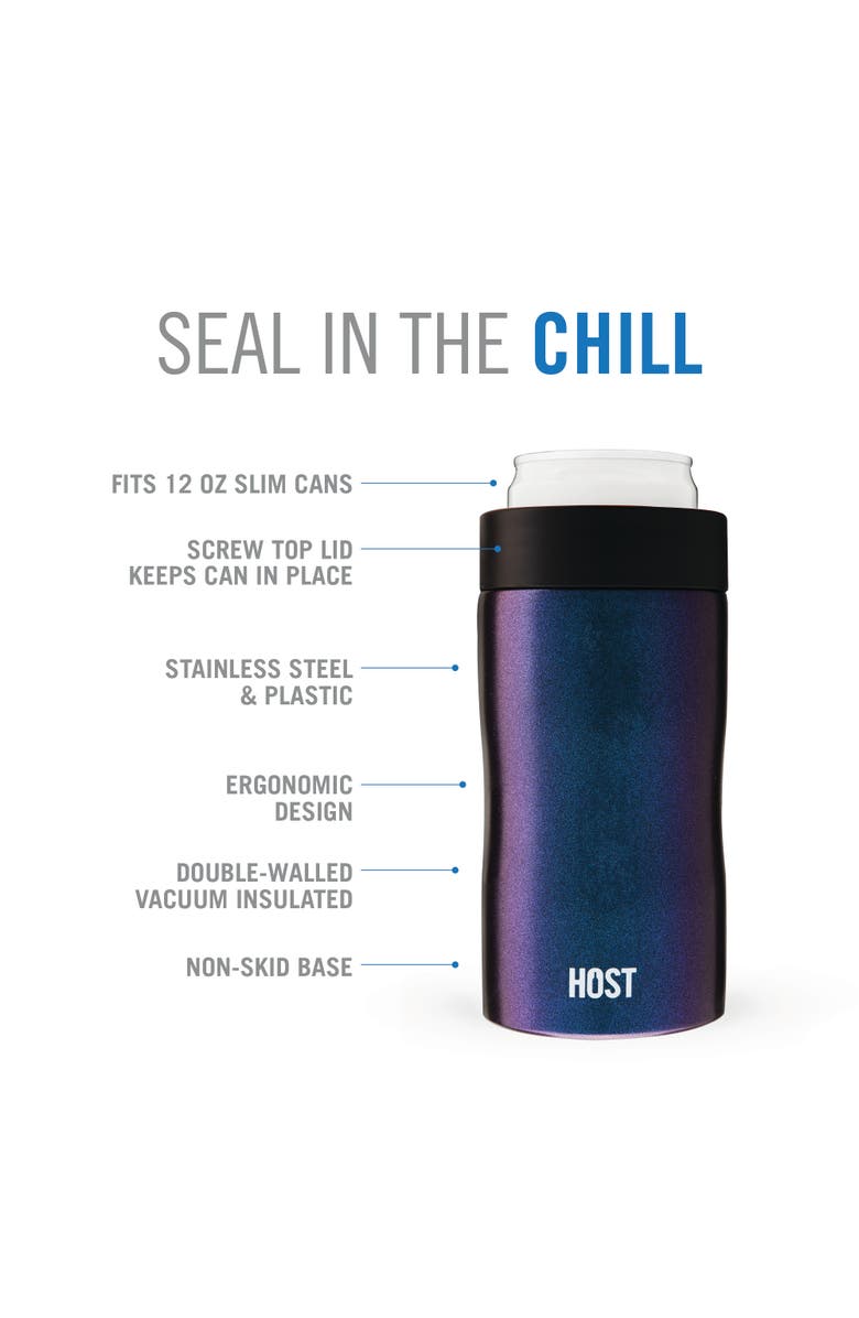HOST Stay-Chill Slim Can Cooler, Alternate, color, Galaxy Black