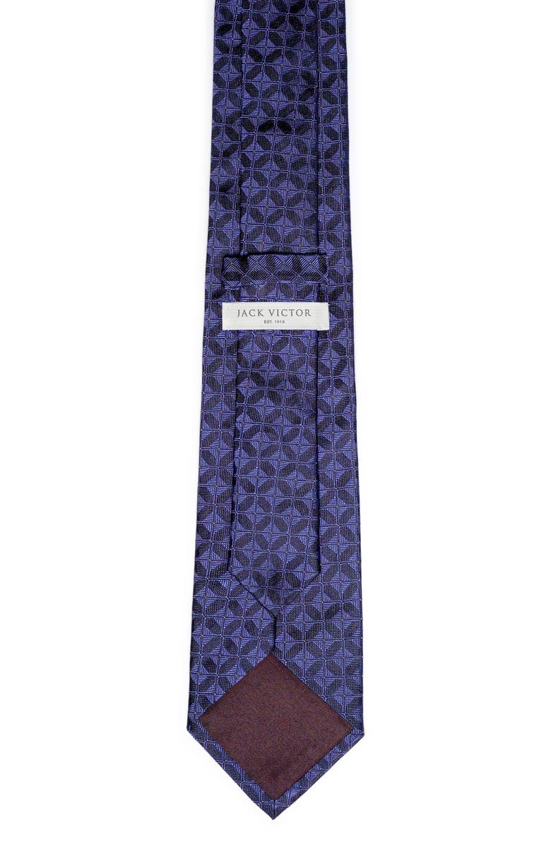 Jack Victor Gordon Geometric Jacquard Silk Tie, Alternate, color, Navy