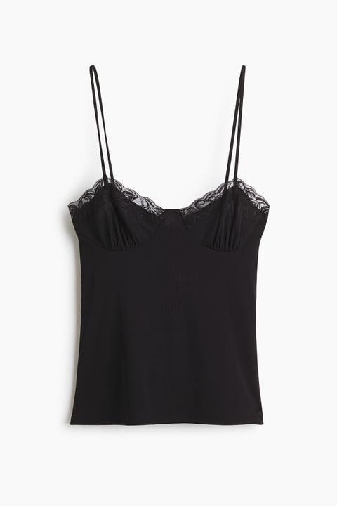 Lace-trimmed Strappy Top