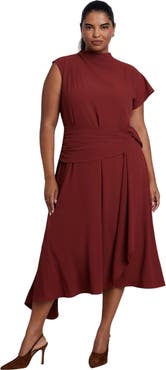 ELOQUII Draped Waist Maxi Dress (plus)