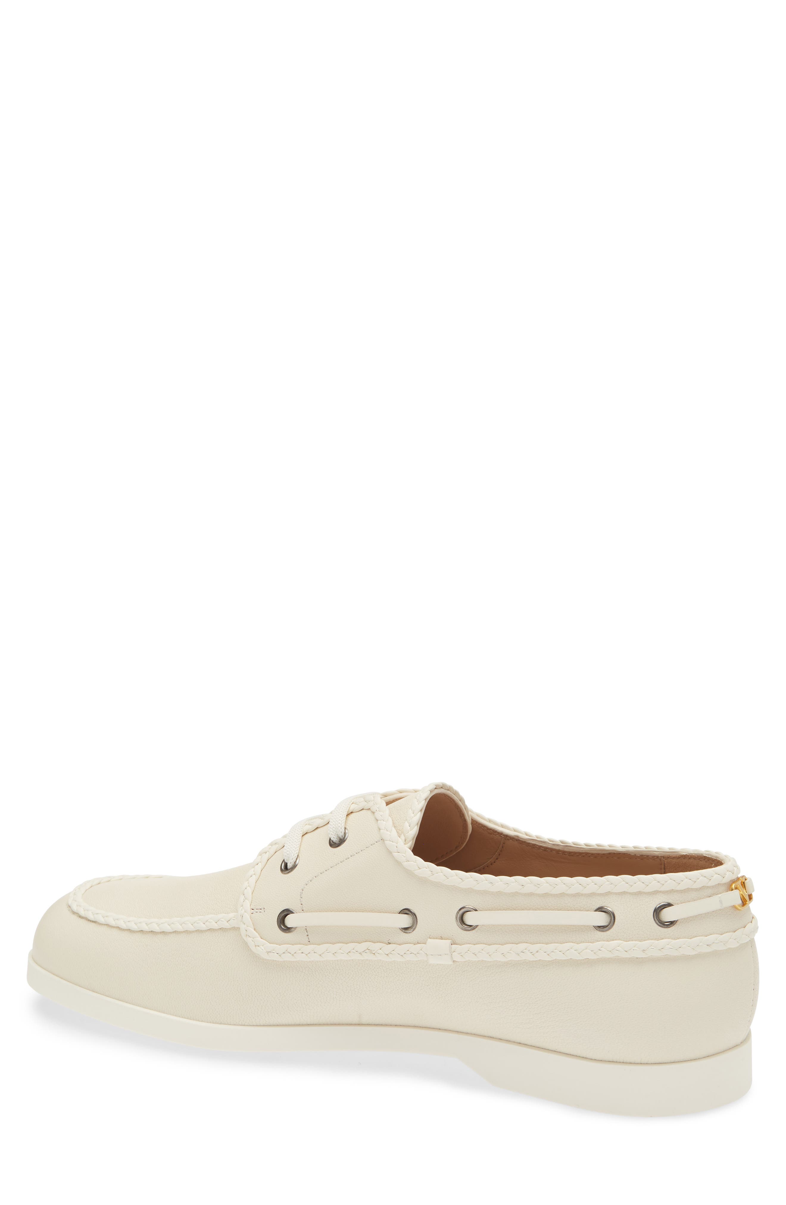 Valentino Garavani Palm Avenue Boat Shoe, Alternate, color, Ivory