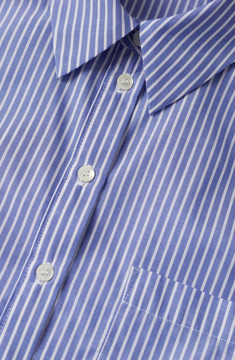 MANGO Stripe Cotton Blend Crop Shirt, Alternate, color,