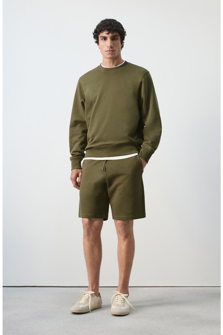 Regular Fit Cotton Sweatshirt, Alternate, color, DARK GREEN
