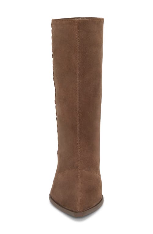 Vince Camuto Lorrys Whipstitch Block Heel Boot In Brown
