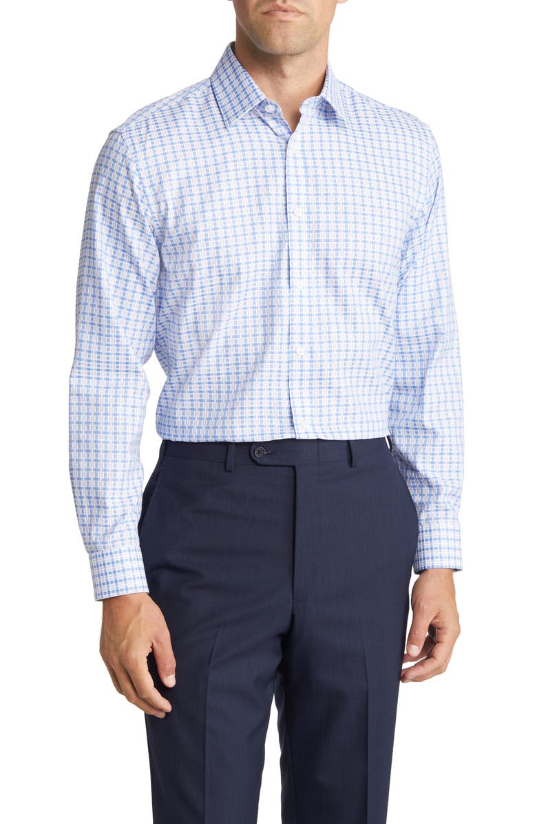 DANIEL HECHTER Trim Fit Plaid Dress Shirt, Main, color,