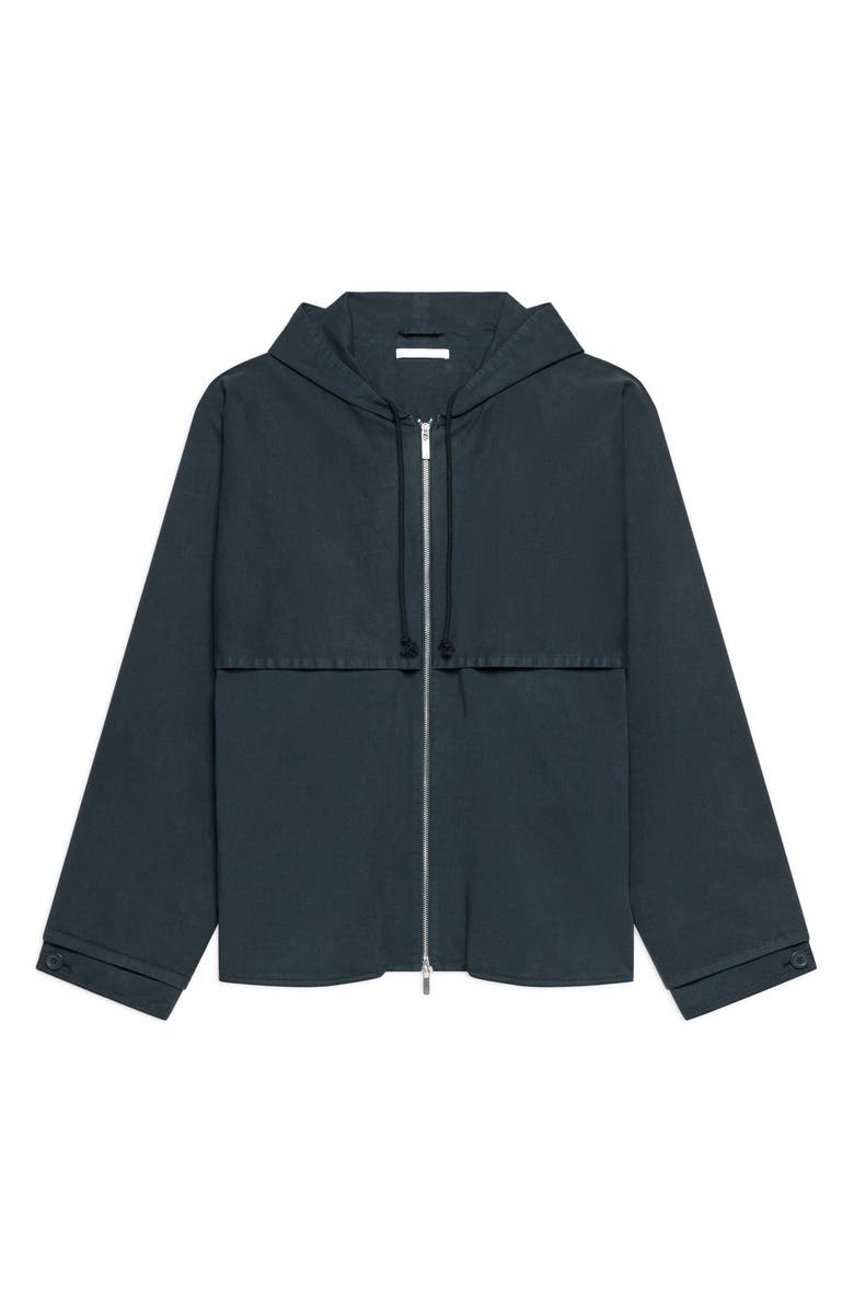 Helmut Lang Hooded Stretch Cotton Jacket, Alternate, color, Pine - F1s