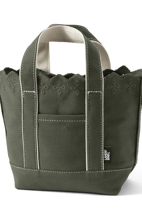 Small 3 Pocket Open Top Canvas Tote Bag