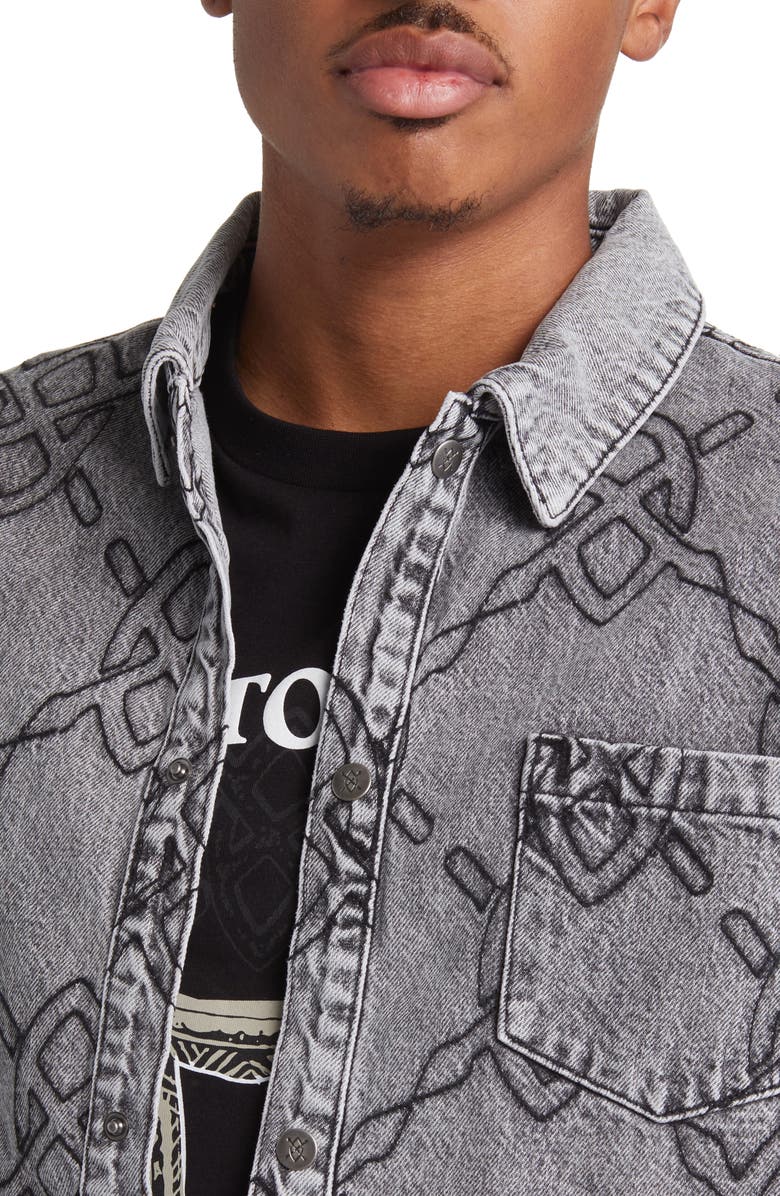DAILY PAPER Rahul Denim Button-Up Shirt Jacket, Alternate, color,