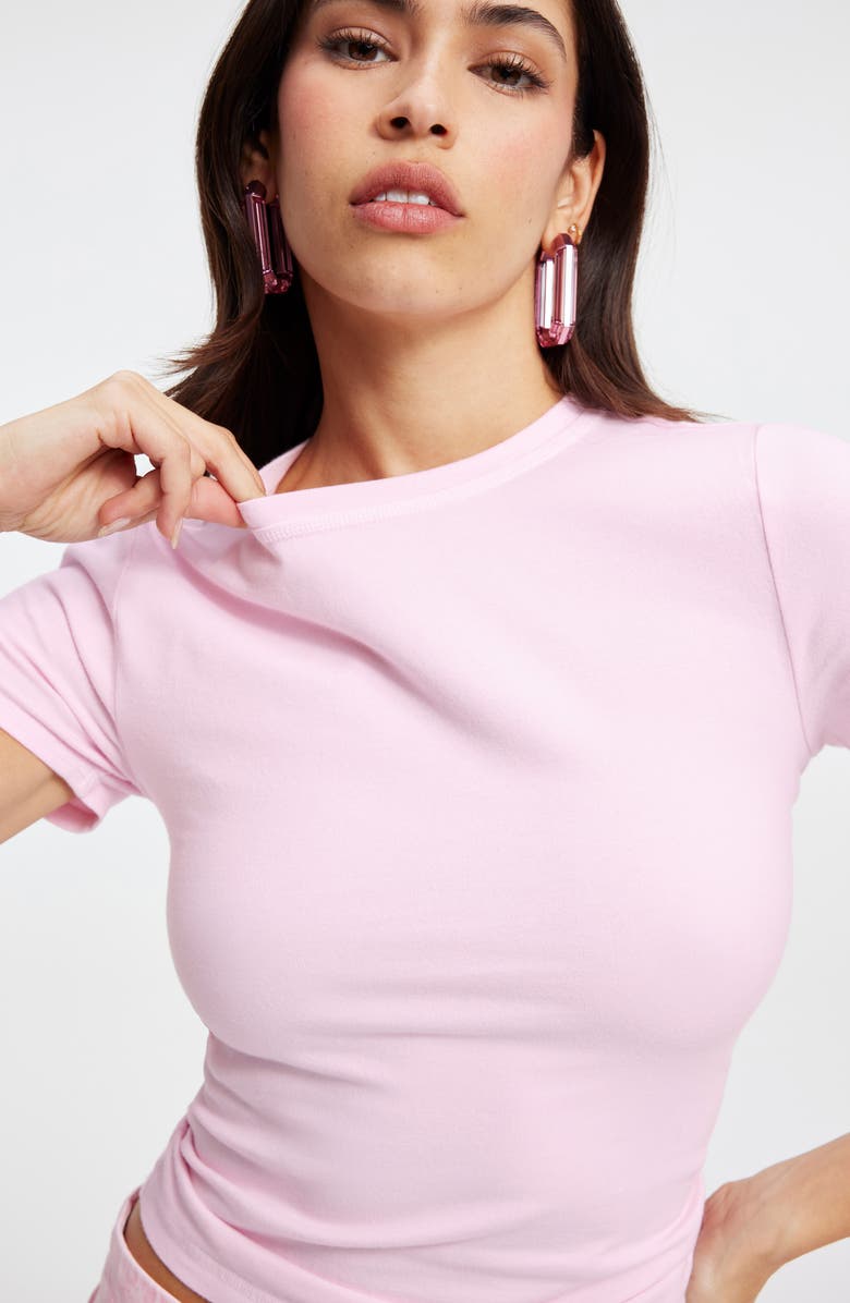 Good American Super Stretch Baby Tee, Alternate, color, Rose Quartz