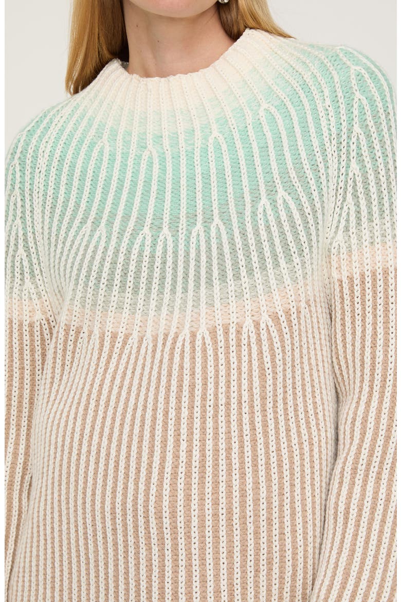 Rib Fair Isle Cotton, Wool & Cashmere Sweater, Alternate, color, DUNE MULTI