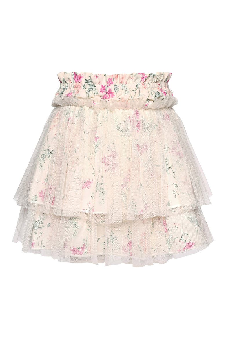 Kids' 2-Tier Tutu Skirt, Main, color, IVORY MULTI