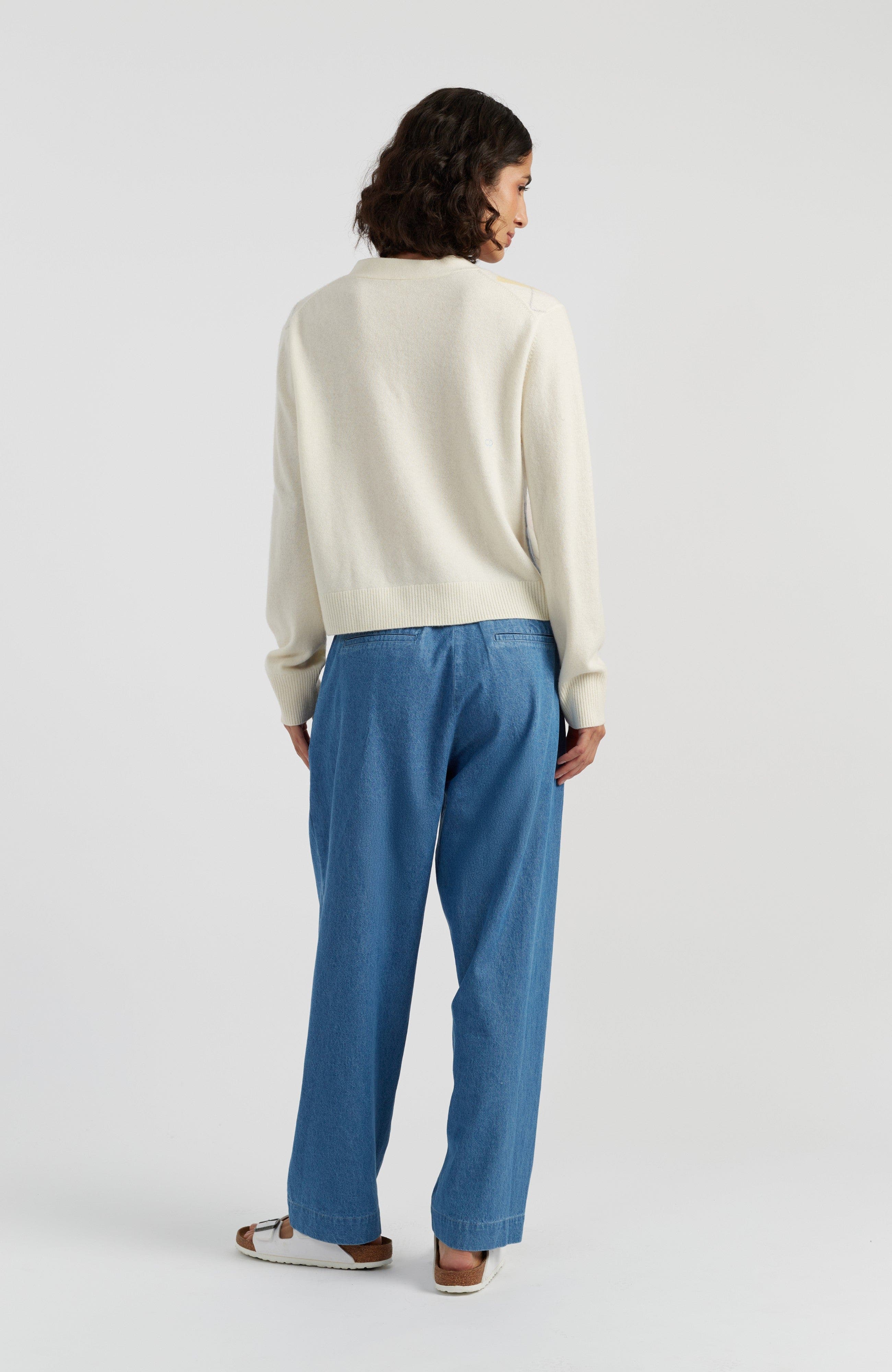 Wool-Cashmere Argyle Cardigan - image 2