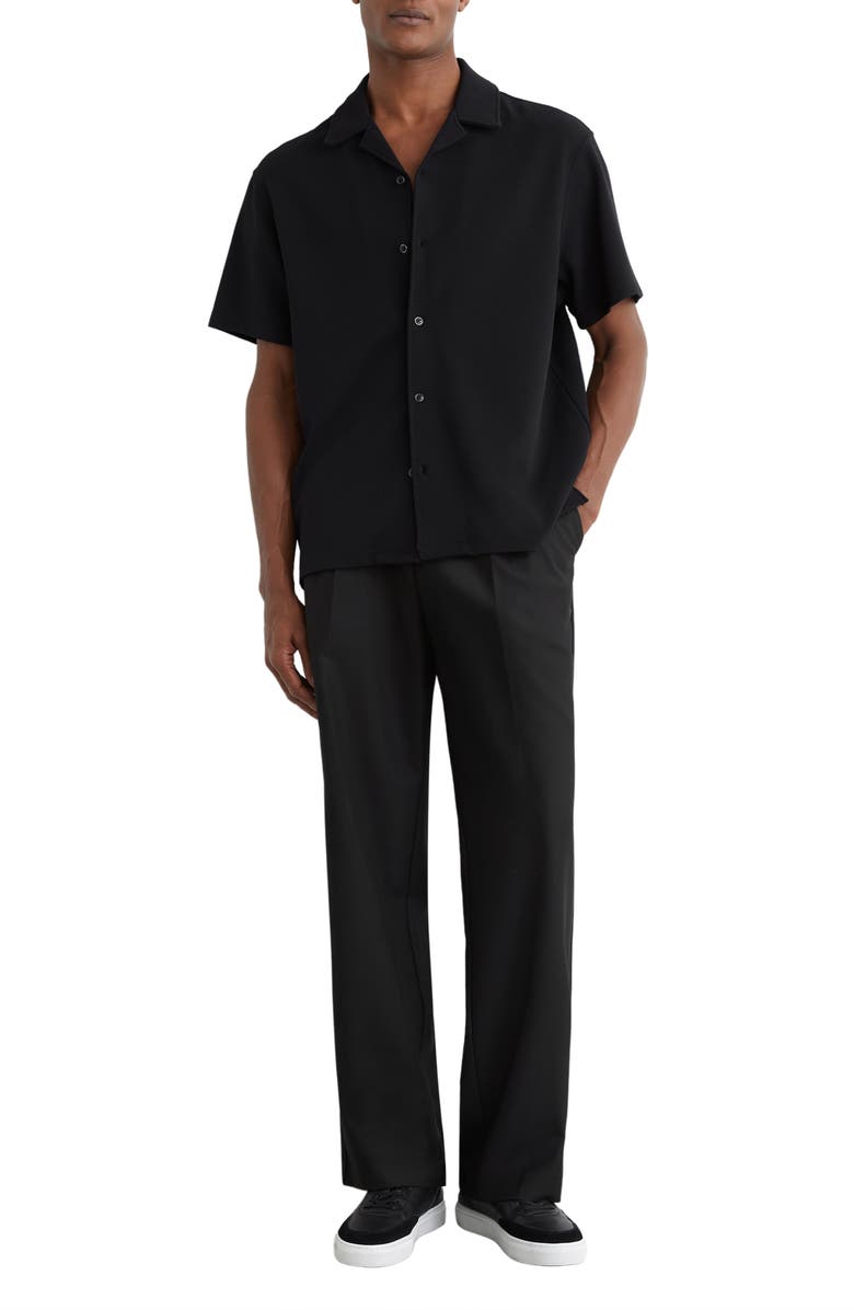 Reiss Cedric Camp Shirt, Alternate, color, Black