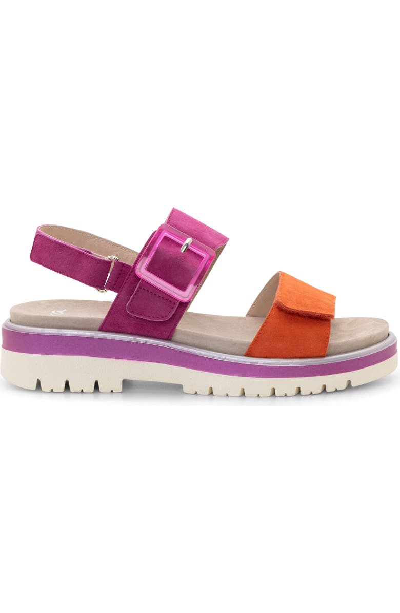 ara Marbella Slide Sandal, Alternate, color, Poppy/ Pink Suede
