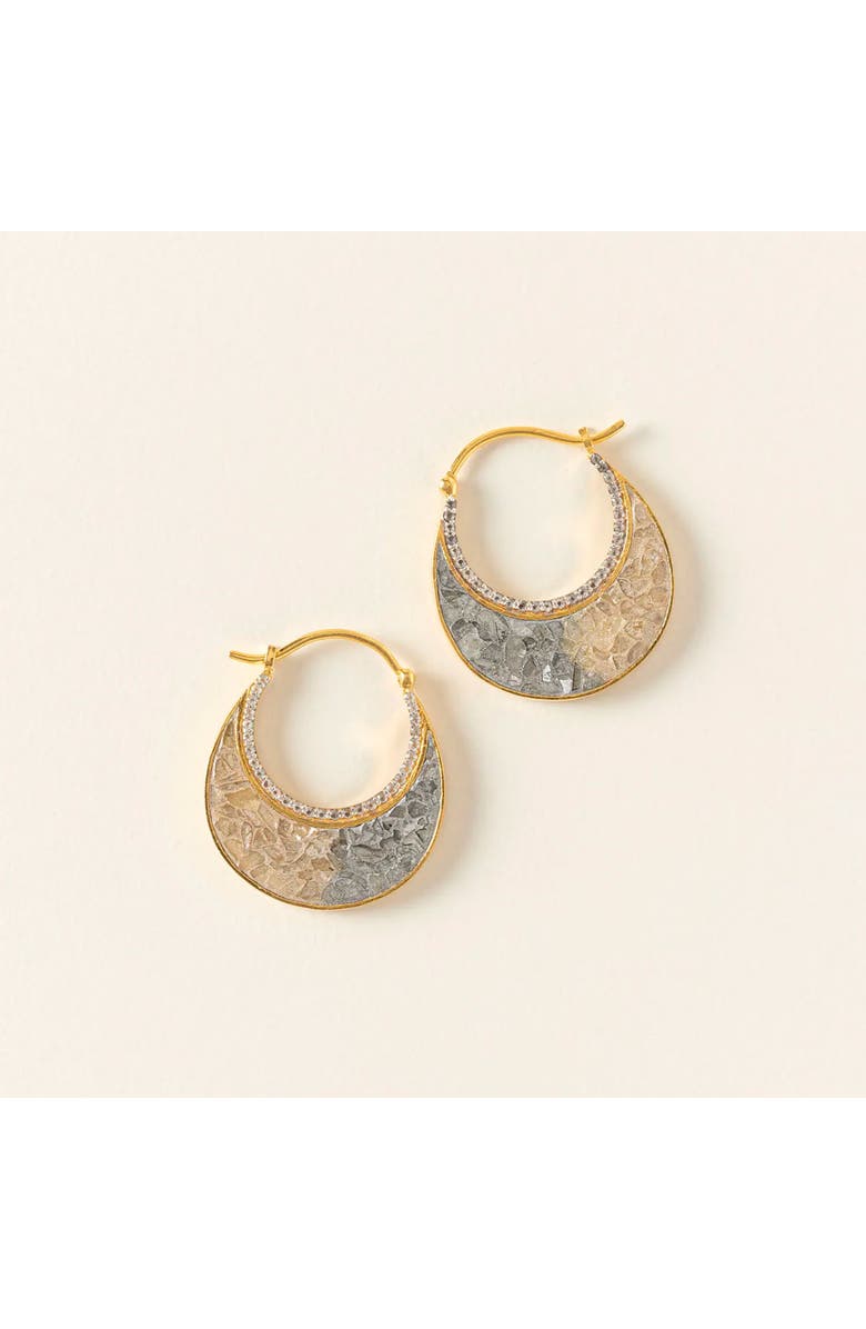 Uncommon Goods Sliced Raw Diamond Crescent Earrings by Shana Gulati, Alternate, color, Gold