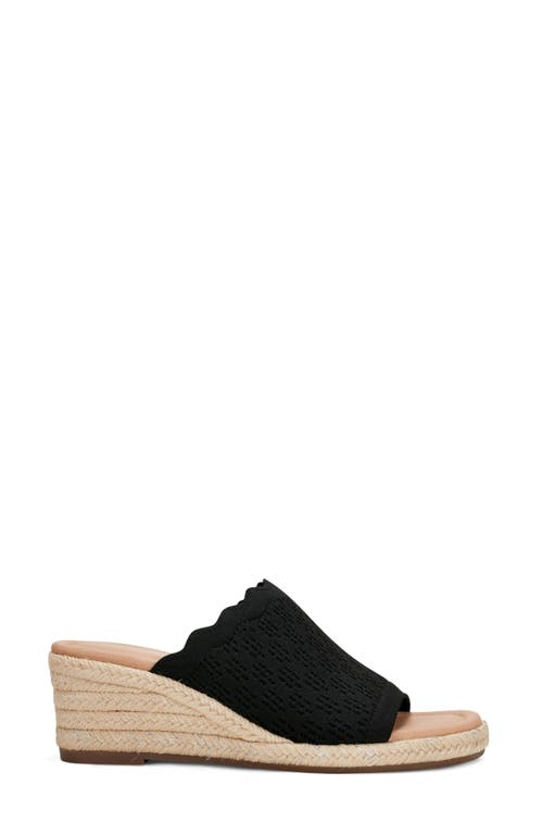 Easy Spirit Shanice Wedge Espadrille Slide Sandal In Black