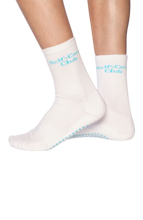 Souls. Self-care Club Mid Length Grip Socks In White