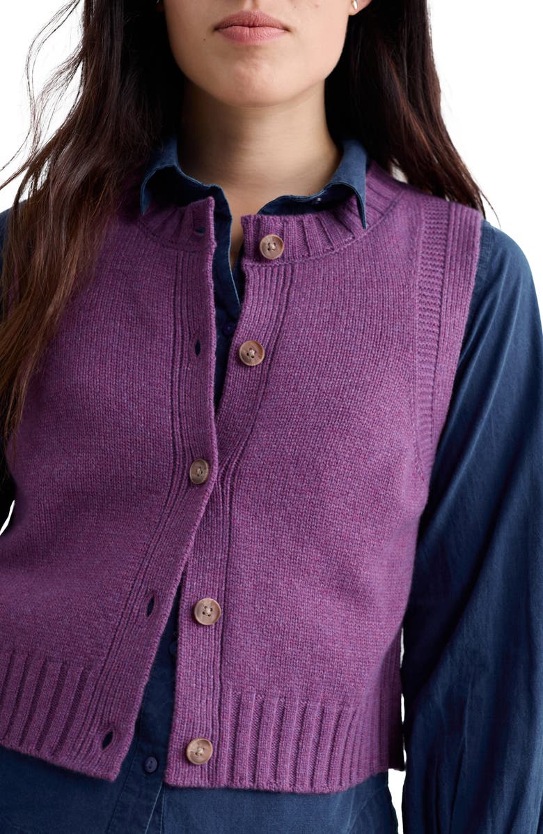 Seasalt Cornwall Derwenn Merino Wool Blend Sweater Vest, Alternate, color, Knit Melange Spring Heather
