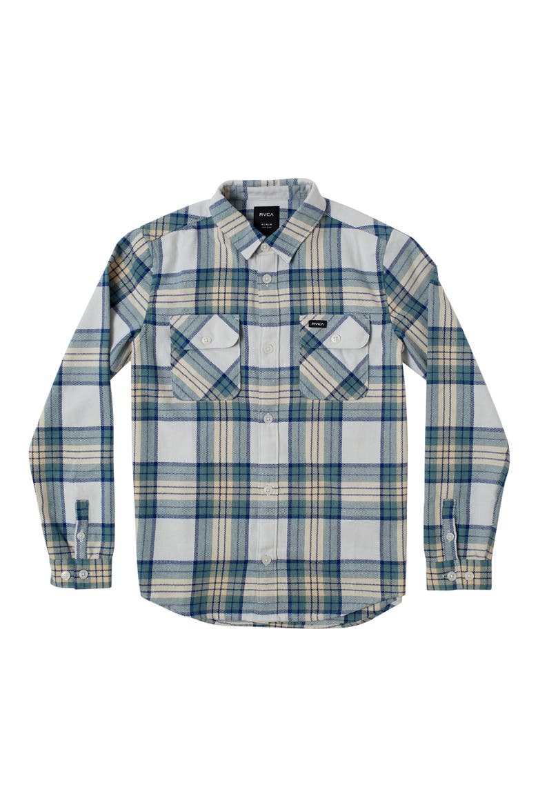 Kids' That'll Work Plaid Flannel Button-Up Shirt, Main, color, MARGARITA