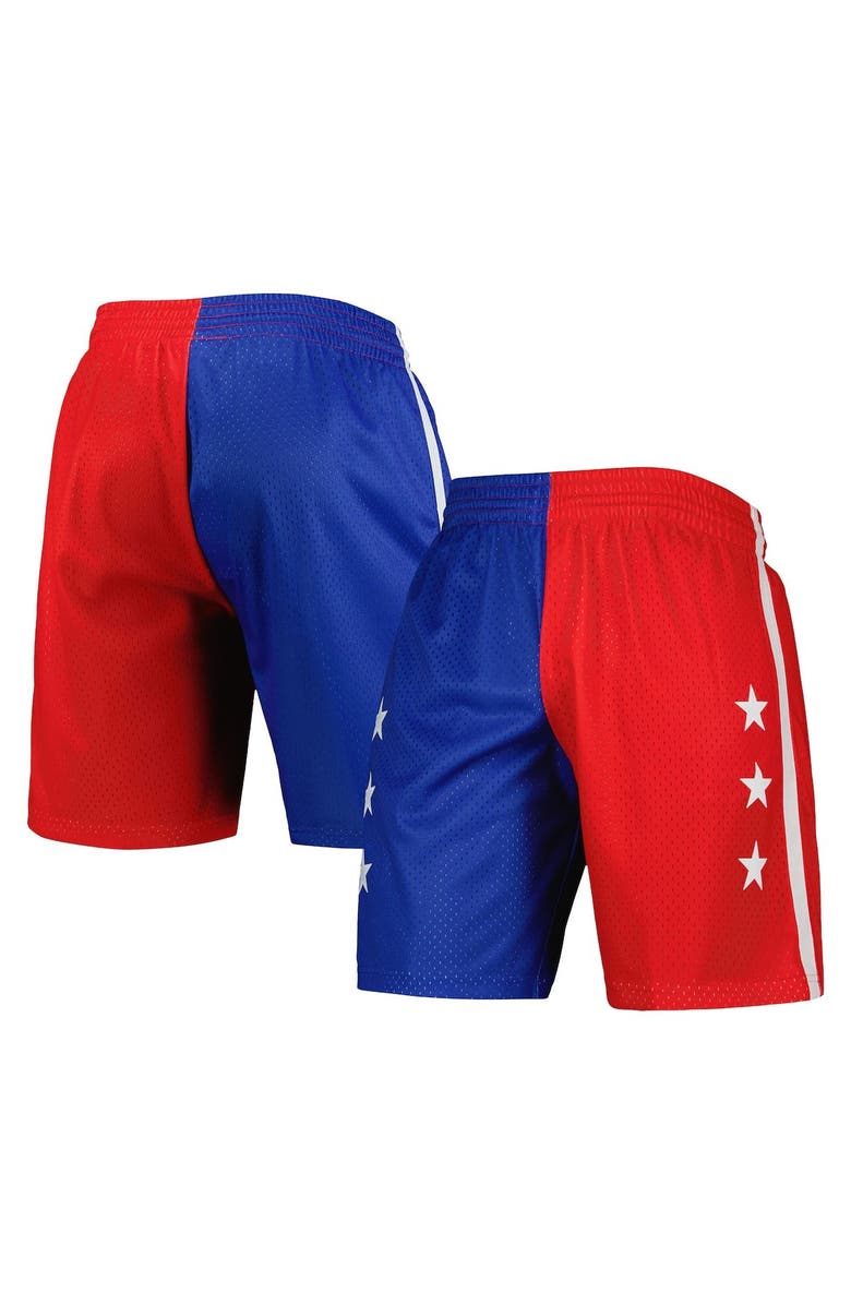 Mitchell & Ness Men's Mitchell & Ness Blue/Red Washington Bullets Hardwood Classics 1996 Split Swingman Shorts, Main, color, Blue