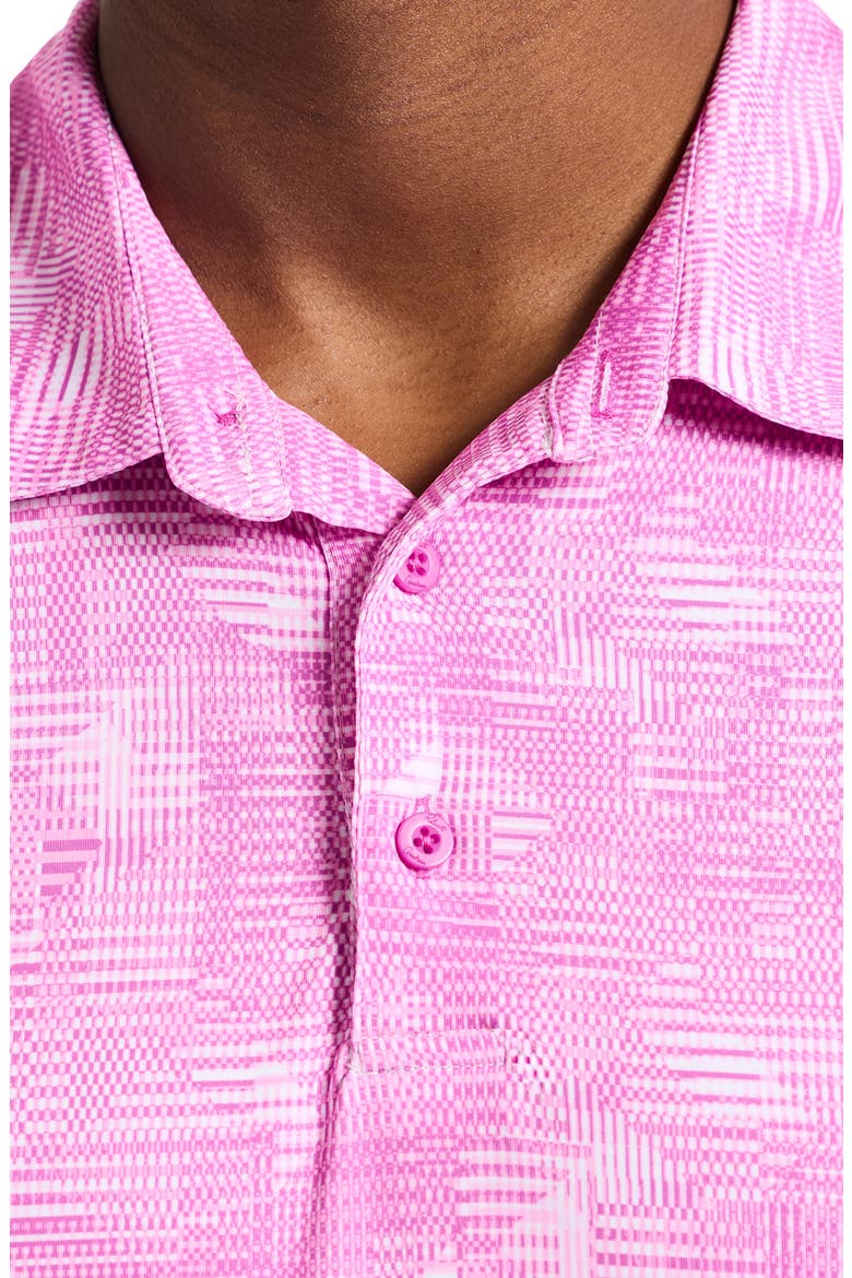 Norlen Geo Pattern Performance Golf Polo, Alternate, color, PINK