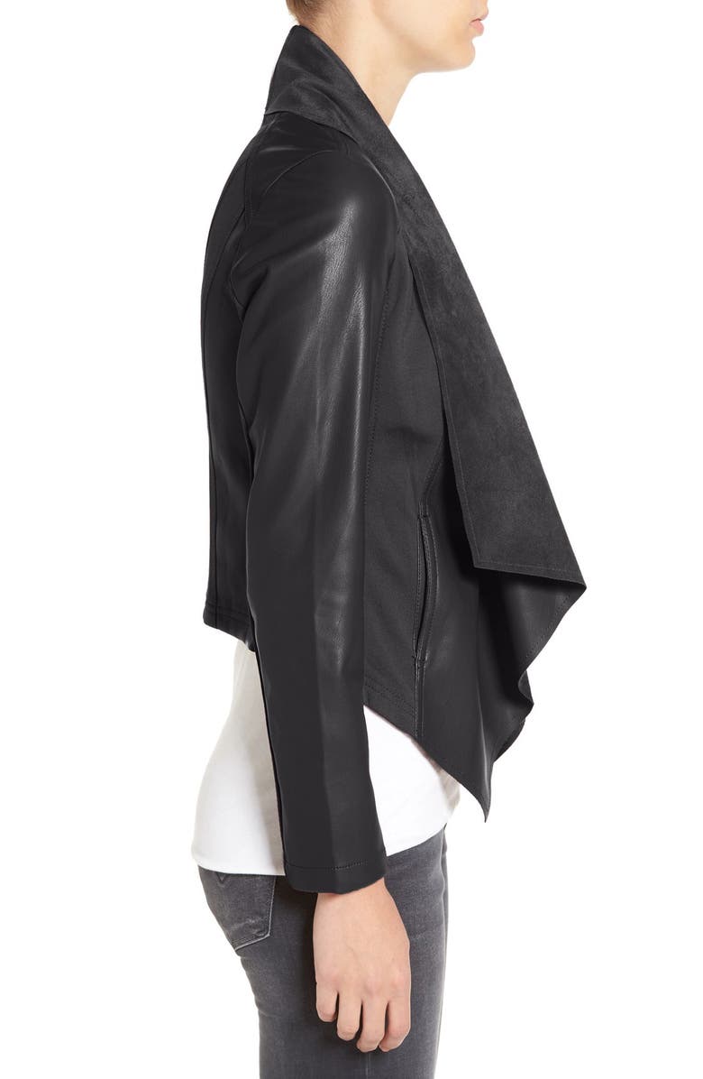 KUT from the Kloth 'Ana' Faux Leather Drape Front Jacket, Alternate, color, 