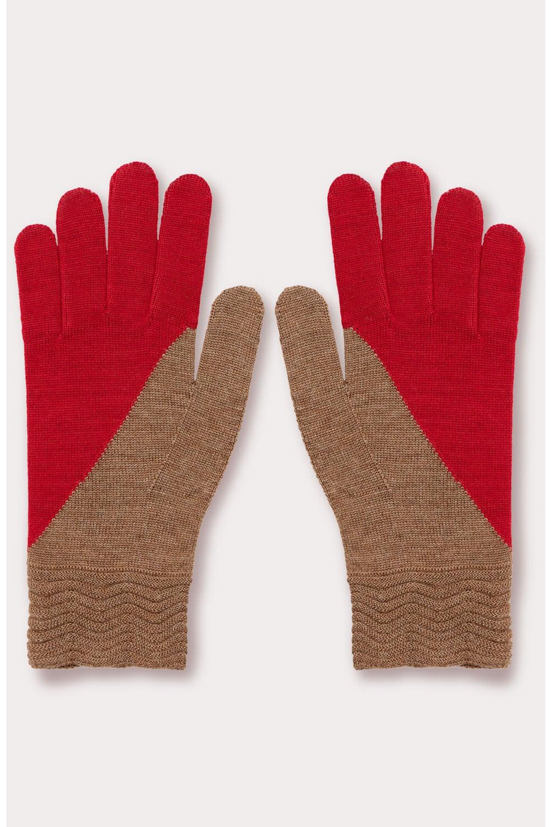Tech Gallery Wool Gloves, Main, color, Heather Taupe/Heather Red
