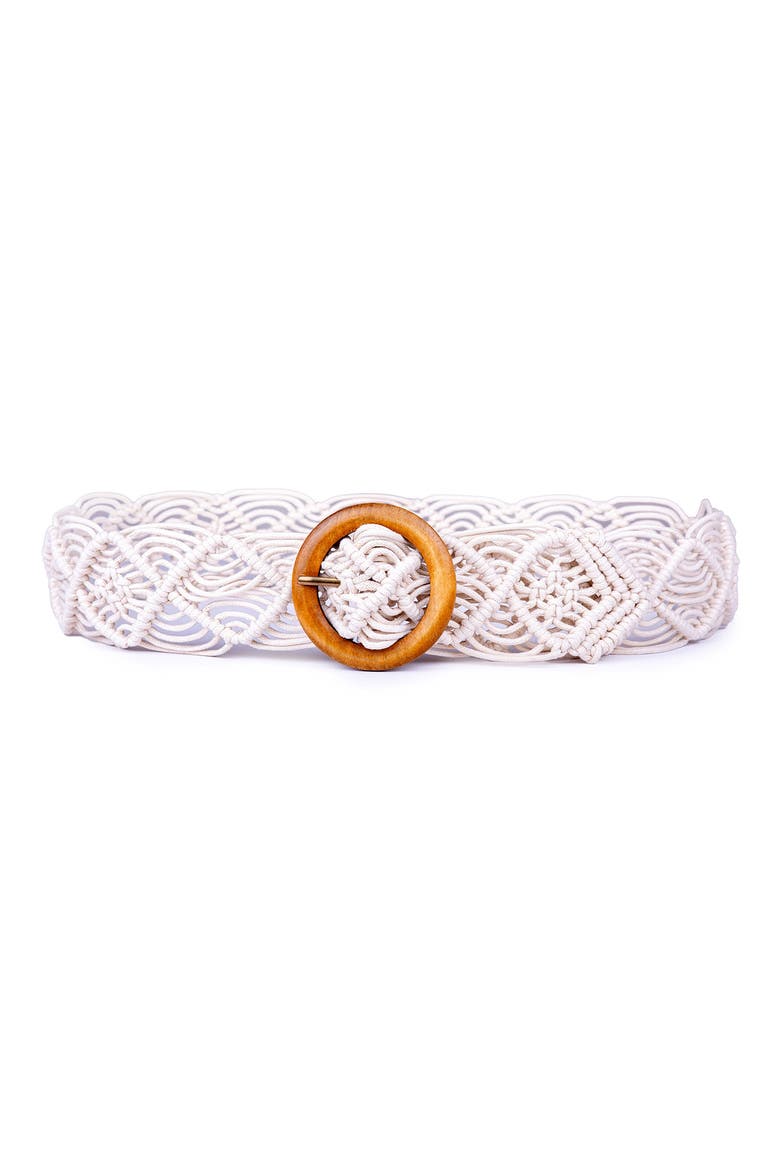 Macrame Braided Belt, Main, color, NATURAL