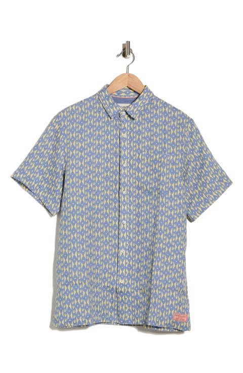 Linen Jacquard Button-Up Shirt