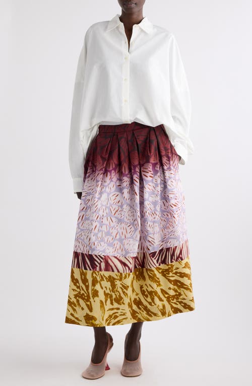 Shop Dries Van Noten Soni Mixed Print A-line Midi Skirt