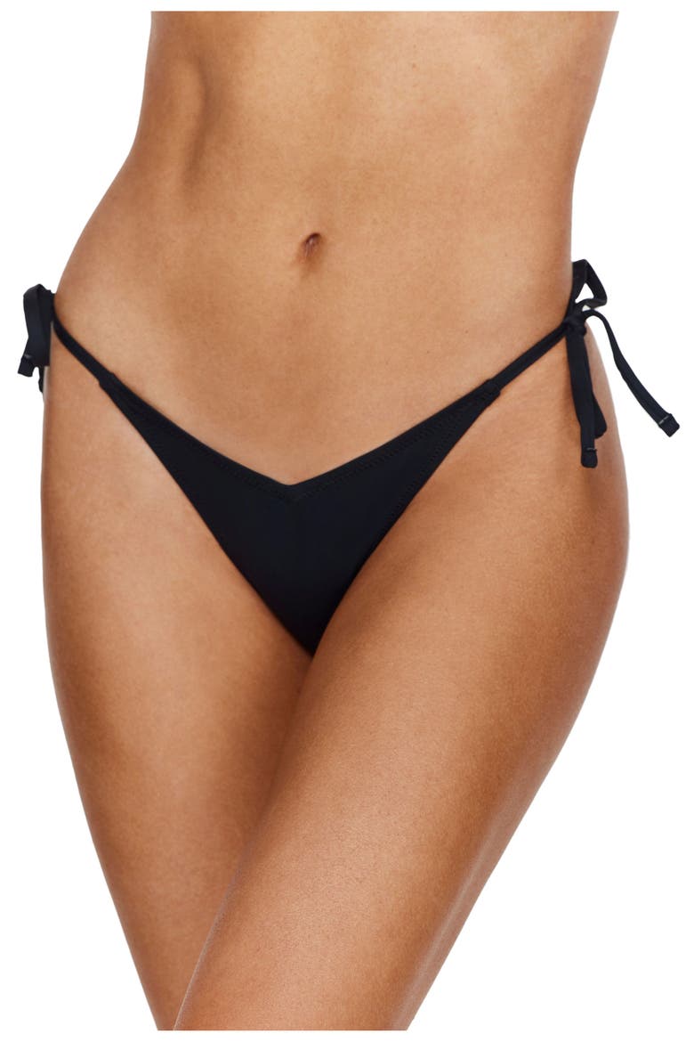 Midnight Side Tie Bikini Bottom - Low Rise, Main, color, Black