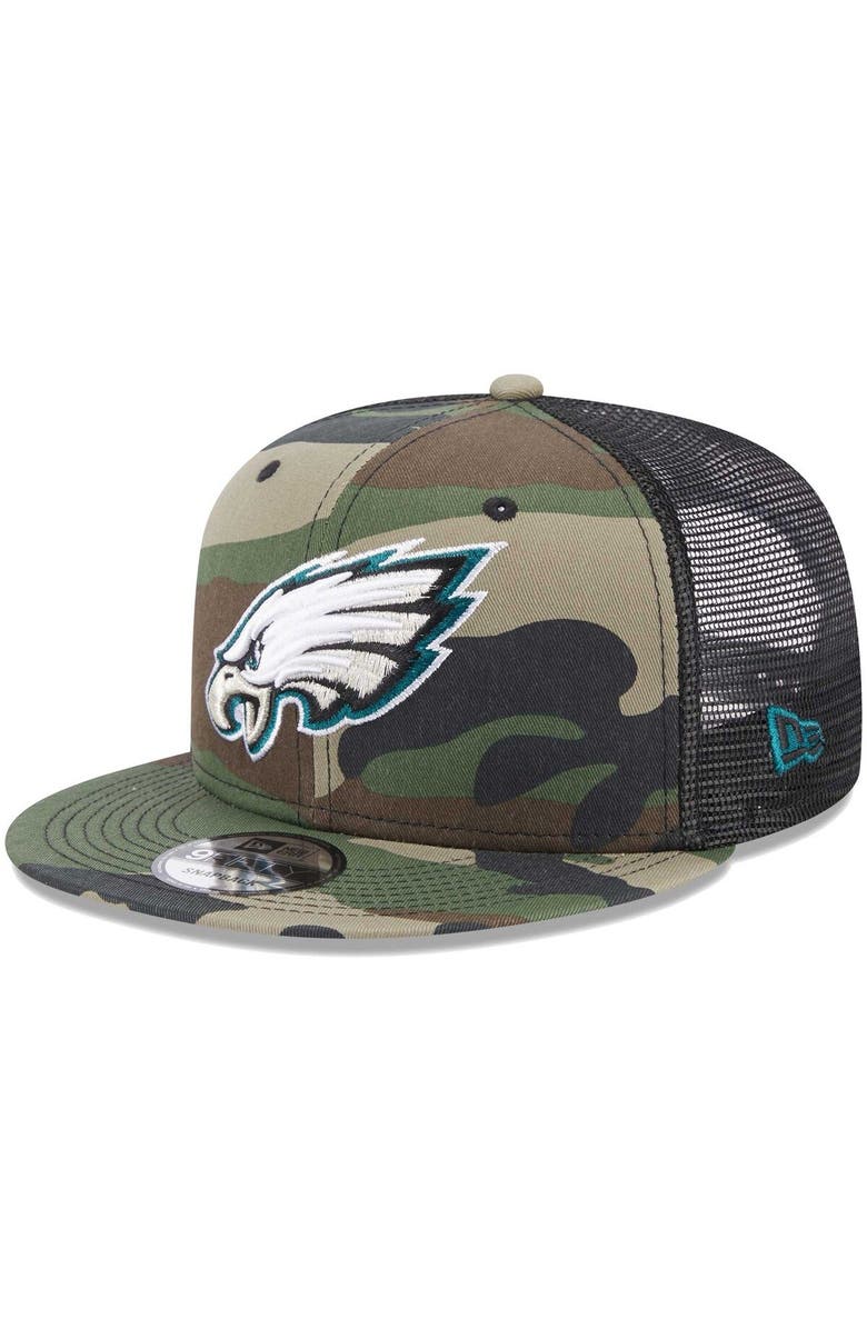New Era Men's New Era Camo Philadelphia Eagles Classic Trucker 9FIFTY Snapback Hat, Main, color, 