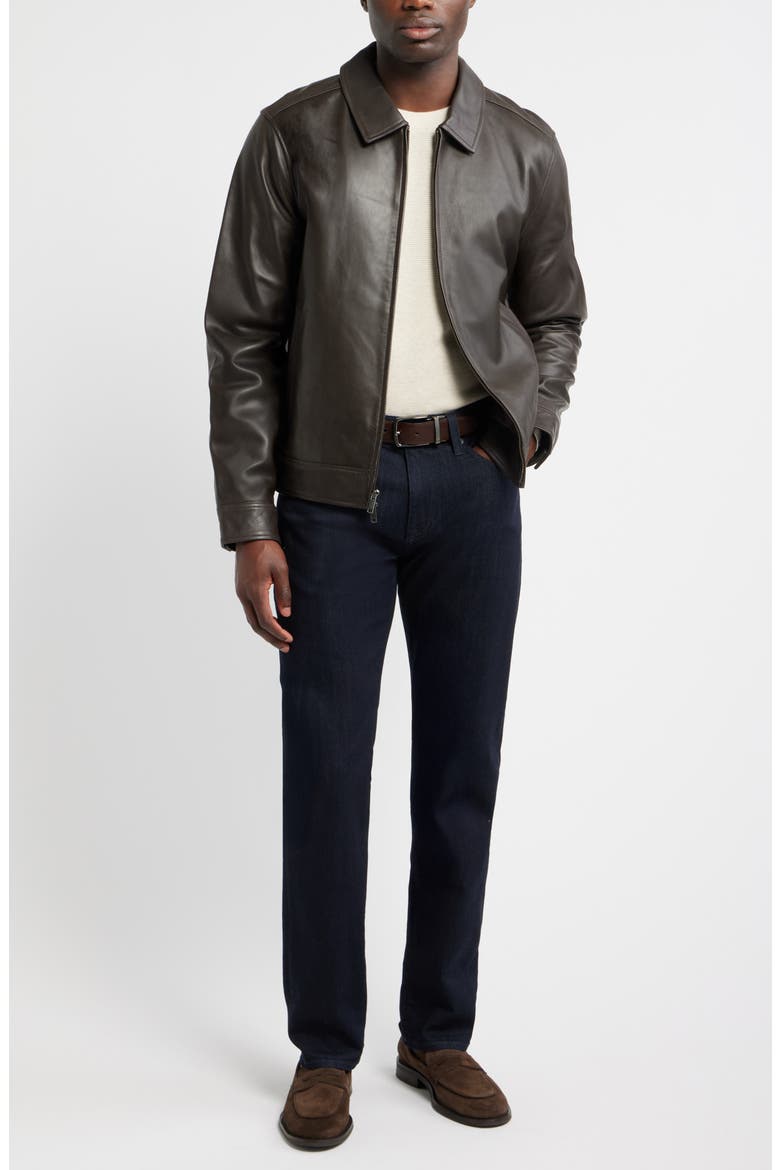 Leather Jacket, Alternate, color, BROWN DARK