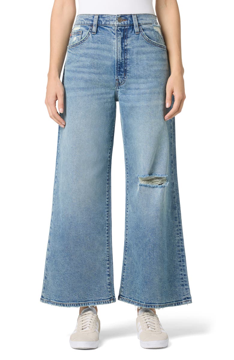 Hudson Jeans Jolene Wide Leg Distressed Ankle Crop Jeans, Main, color, Cather