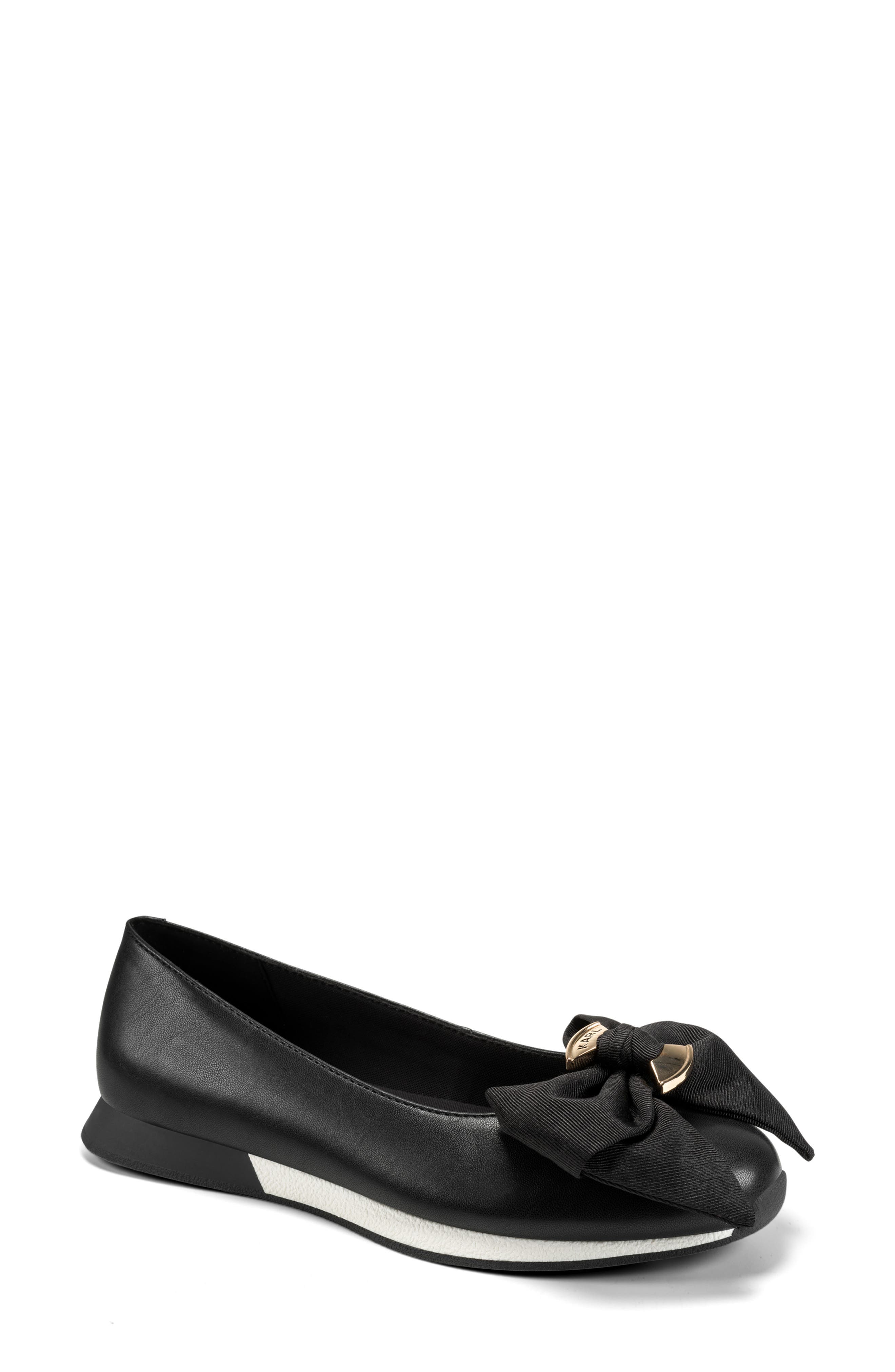 Magalia Bow Sneaker Flat, Main, color, BLACK